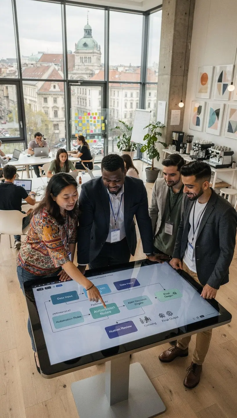 Modern workspace with technology